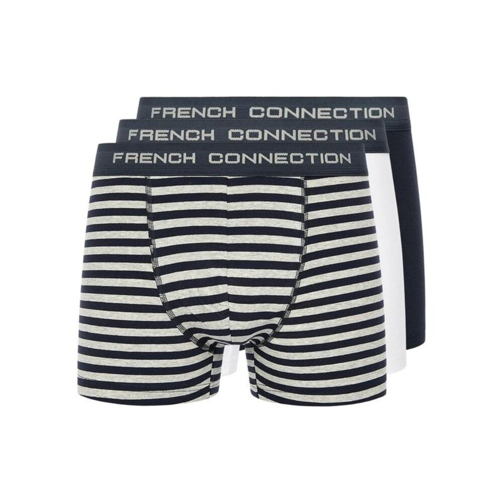 French Connection Mens FC14 Boxer Shorts (Pack of 3) / Black/White/Gray